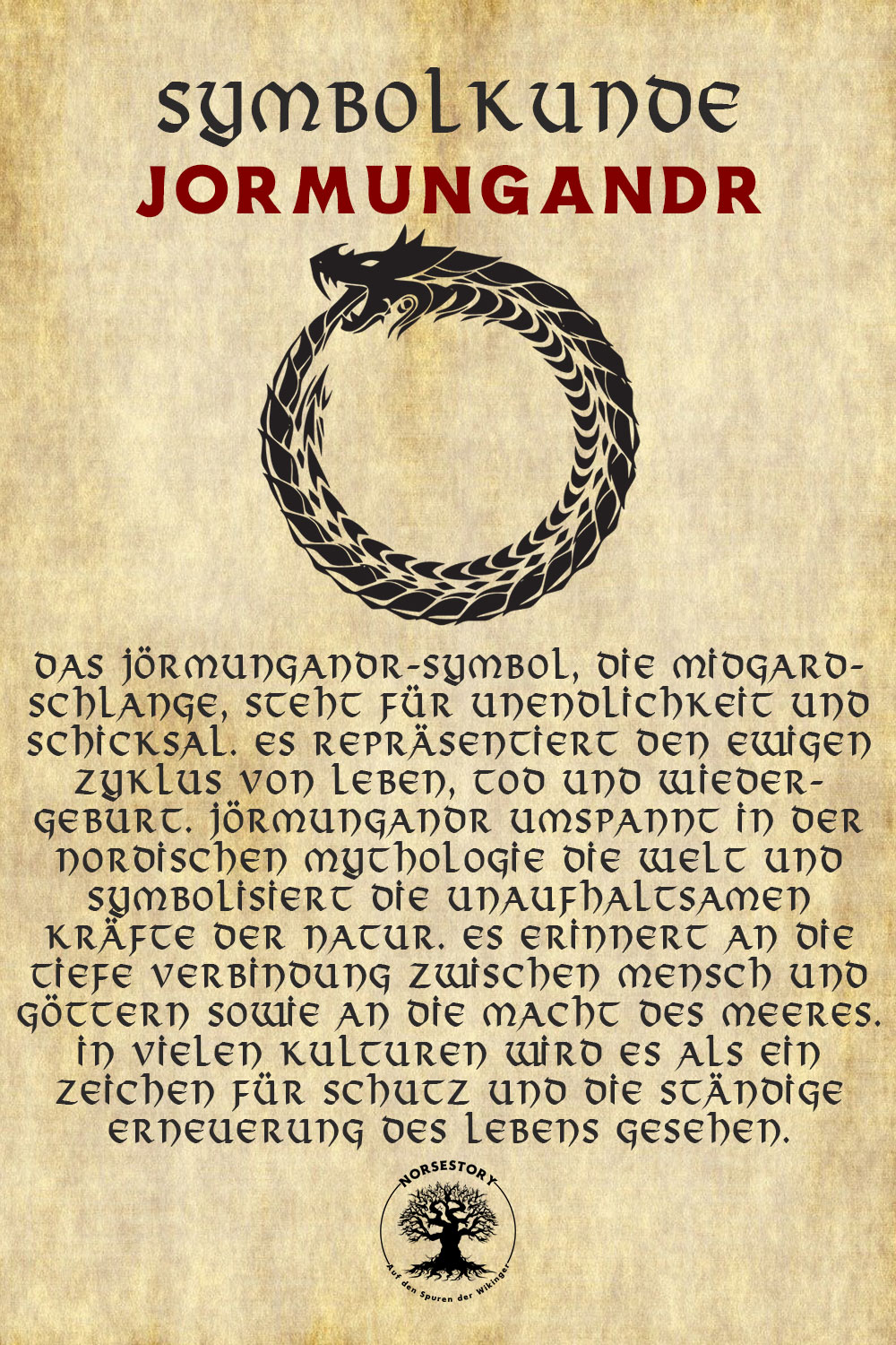 Symbole der Nordischen Mythologie und Wikinger: Jormungandr