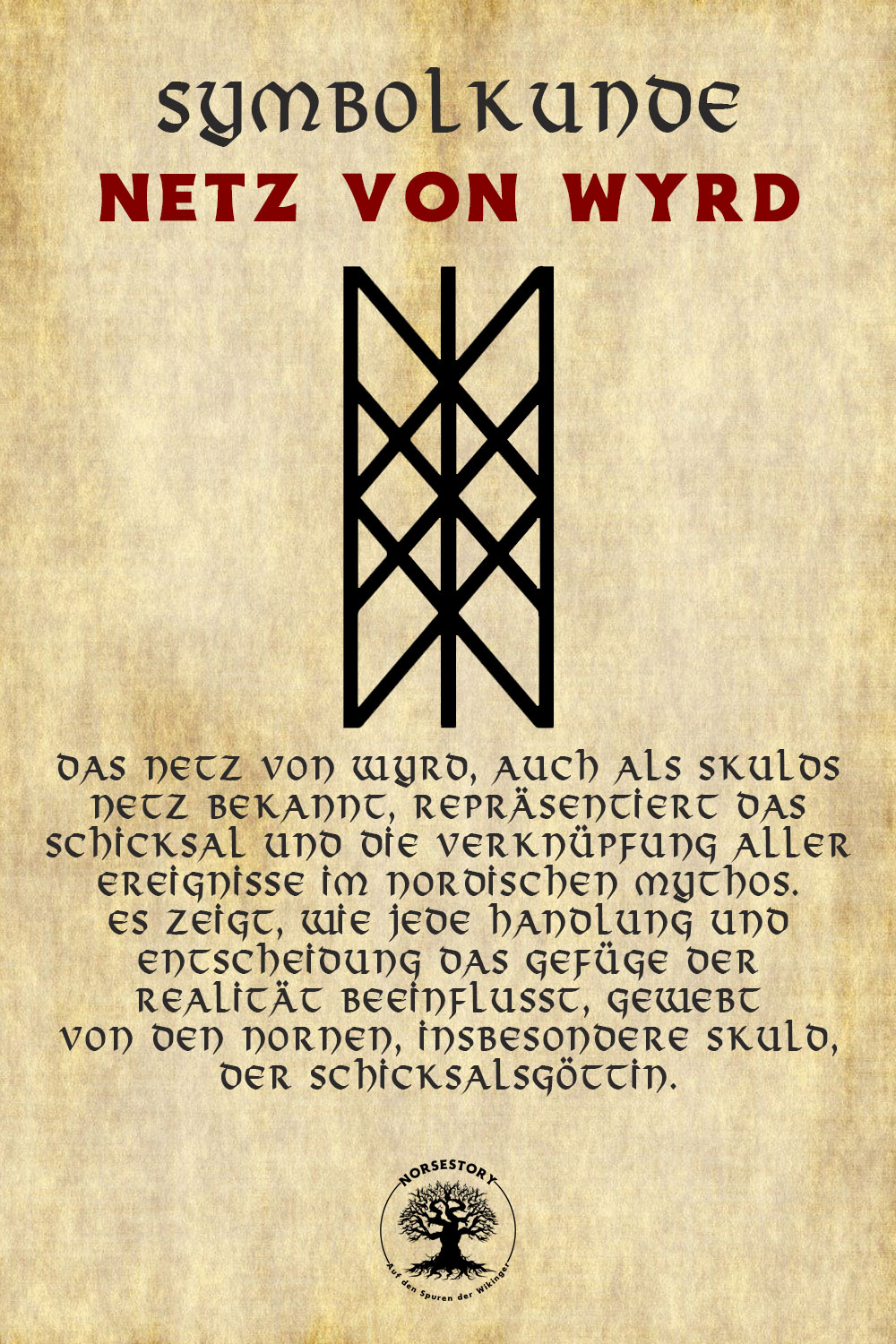 Symbole der Nordischen Mythologie und Wikinger: Netz von Wyrd