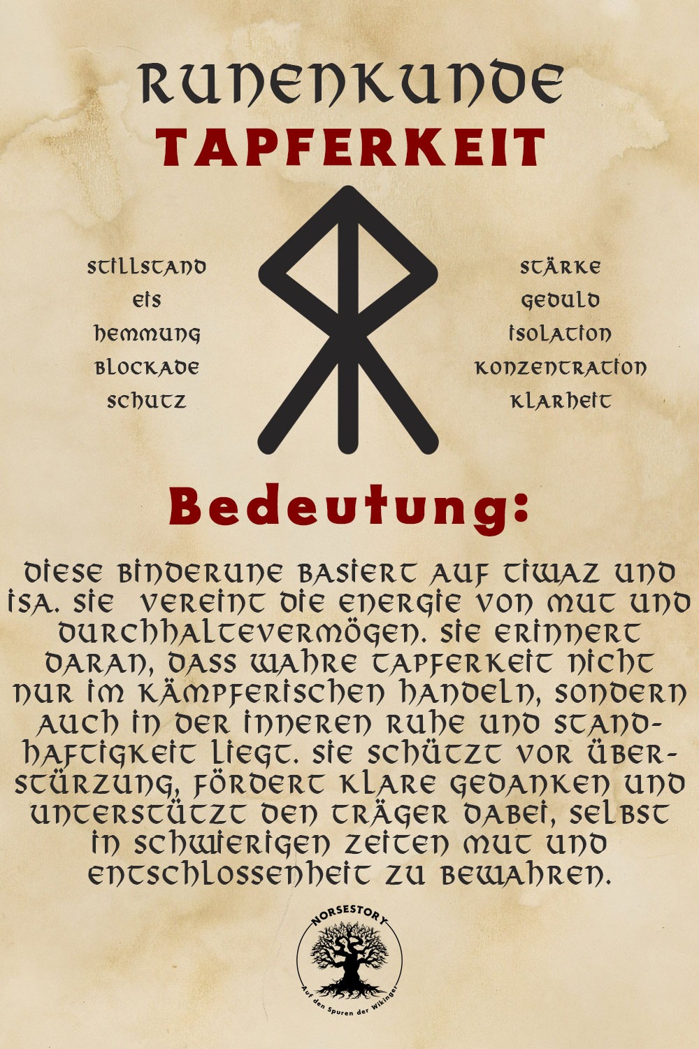 Nordische Rune der Wikinger Tapferkeit