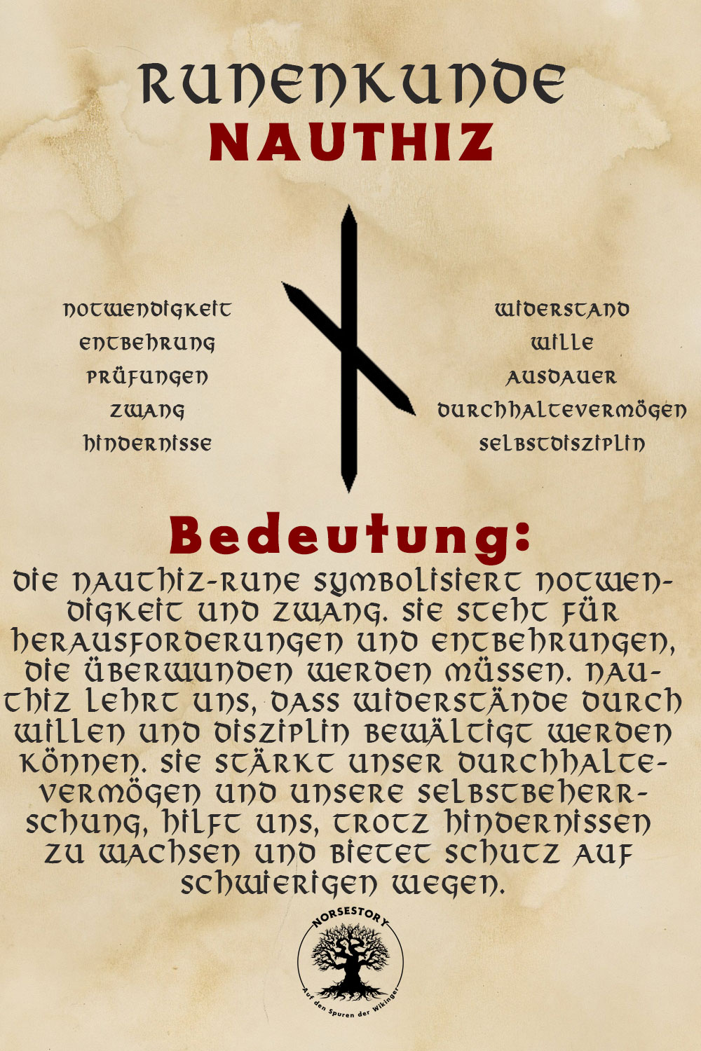 Nordische Rune der Wikinger Nauthiz