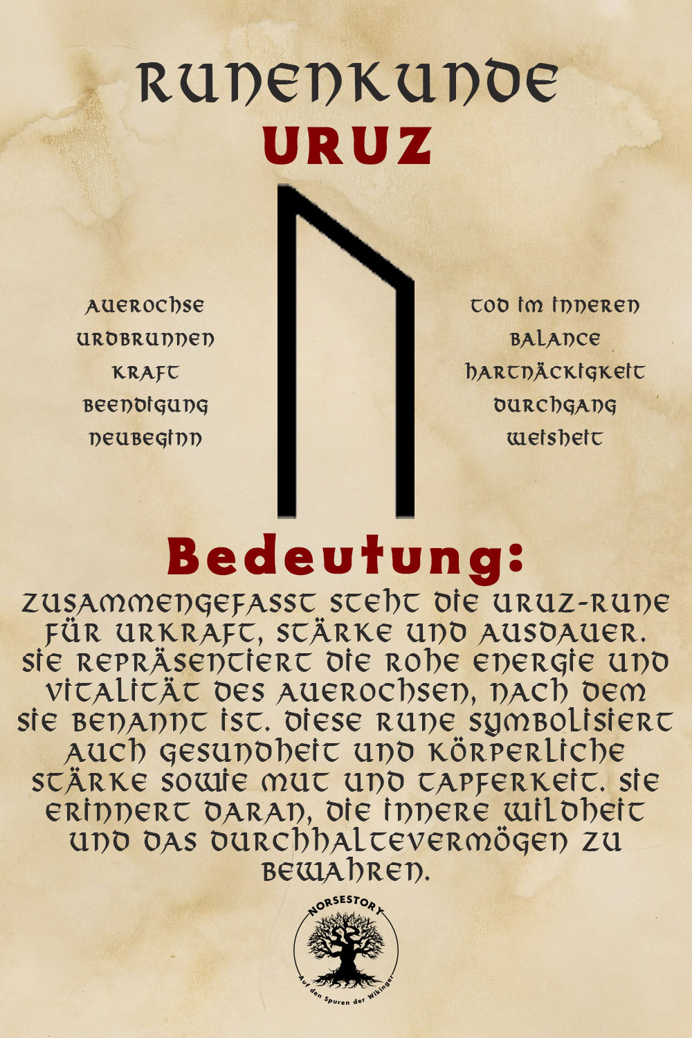 Nordische Rune der Wikinger Uruz