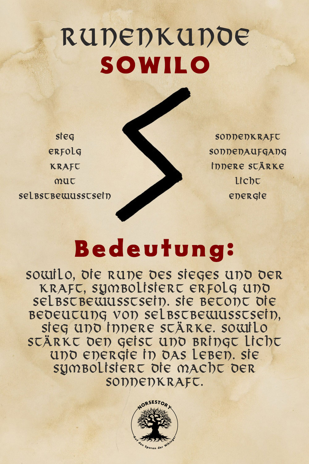 Nordische Rune der Wikinger Sowilo