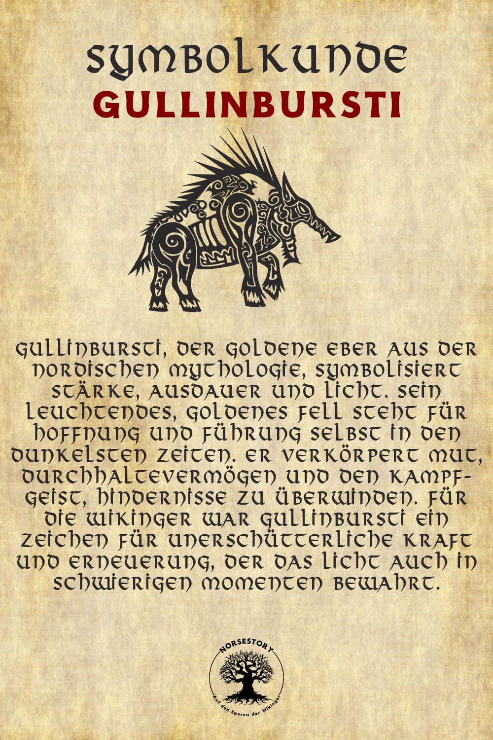 Symbole der Nordischen Mythologie und Wikinger: Wikinger Gullinbursti