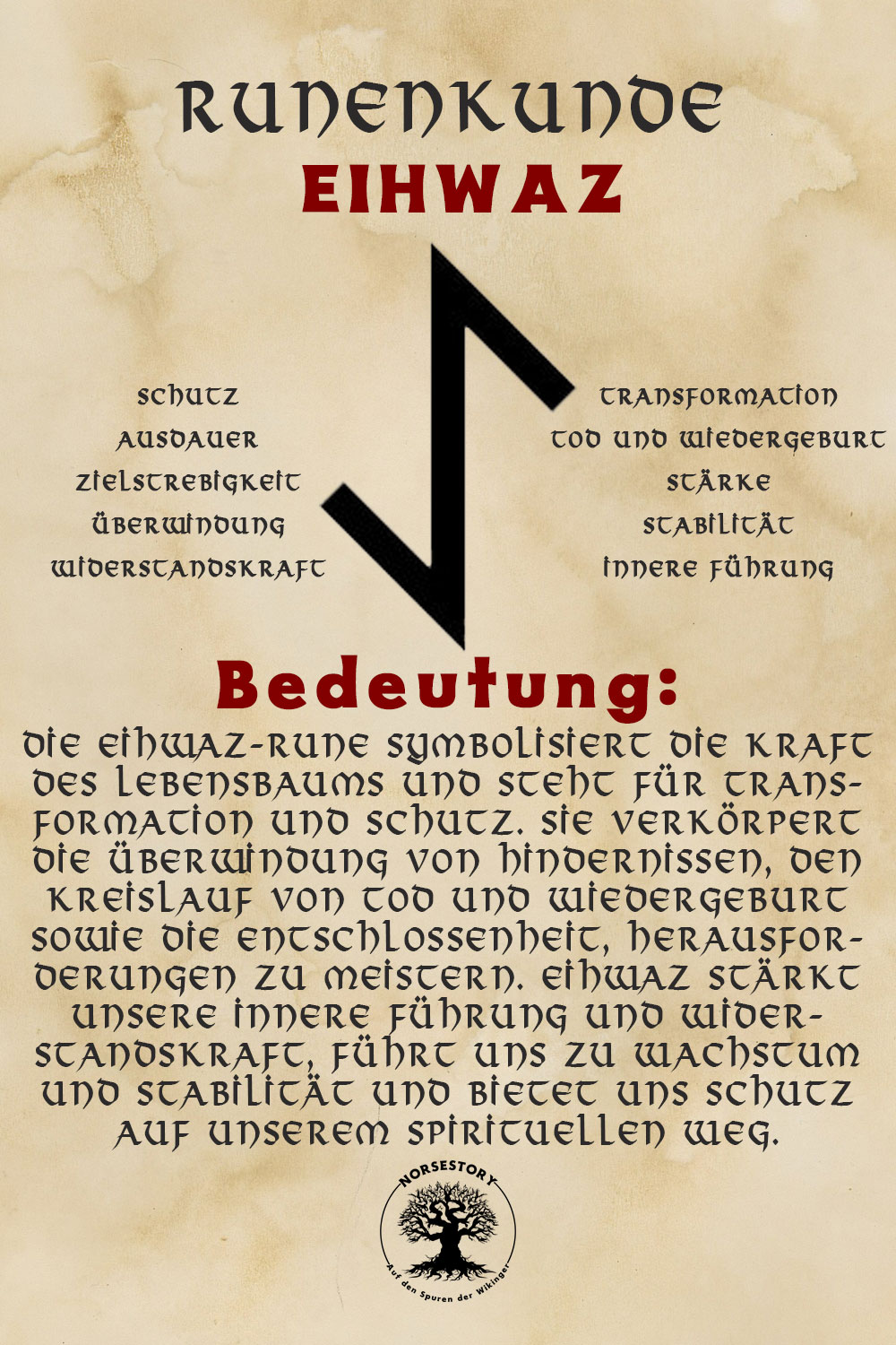 Nordische Rune der Wikinger Eihwaz