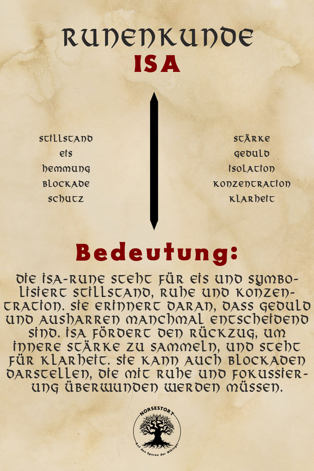 Nordische Rune der Wikinger Isa