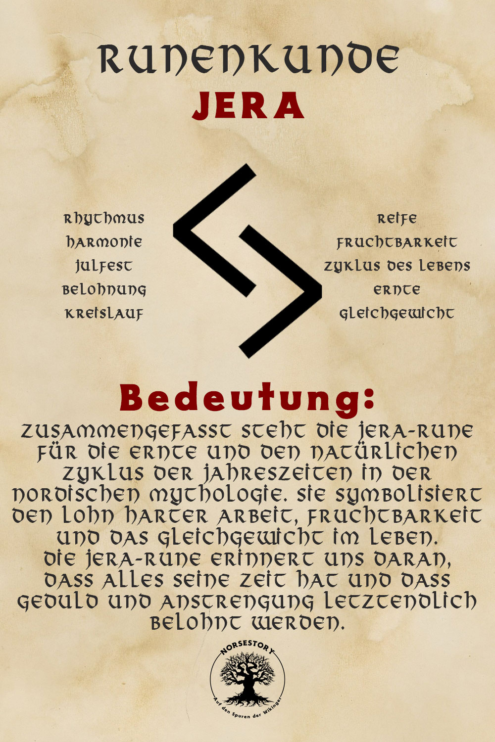 Nordische Rune der Wikinger Jera