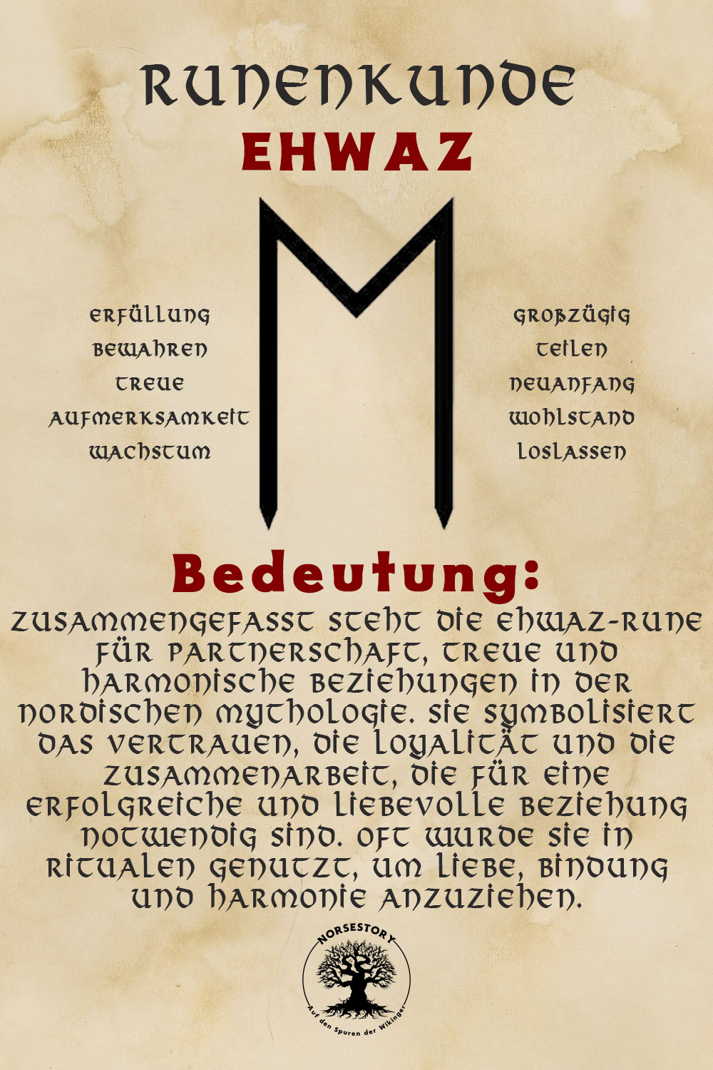 Nordische Rune der Wikinger Ehwaz