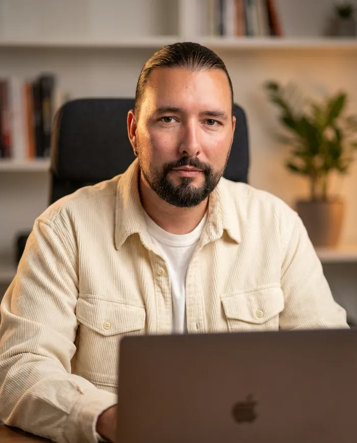 Rafael Lobato Herweg am Laptop