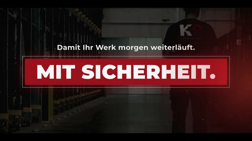 Werkschutz-Szene mit Stempel Mit Sicherheit