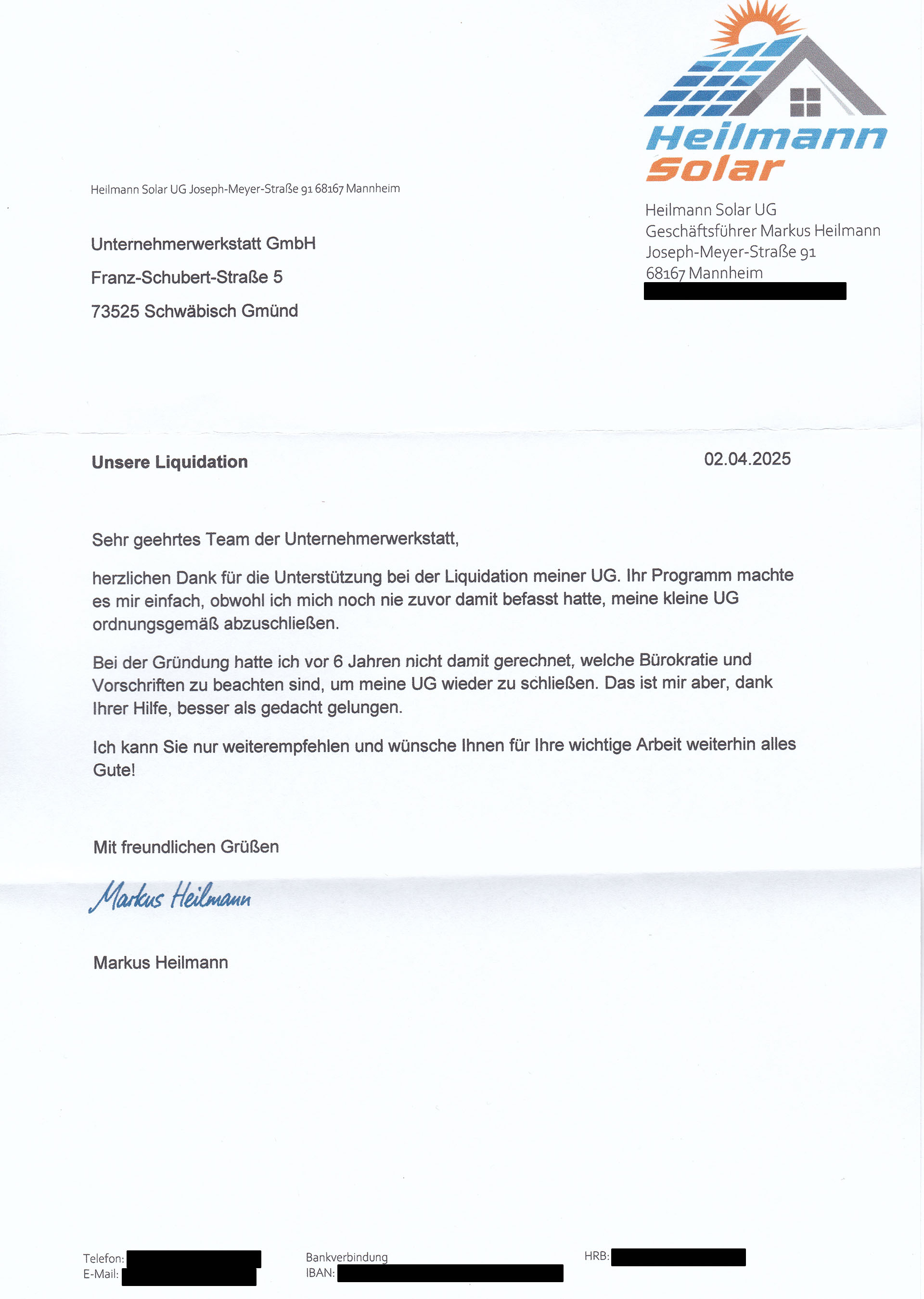 Geschäftsaufgabe Testimonial 3