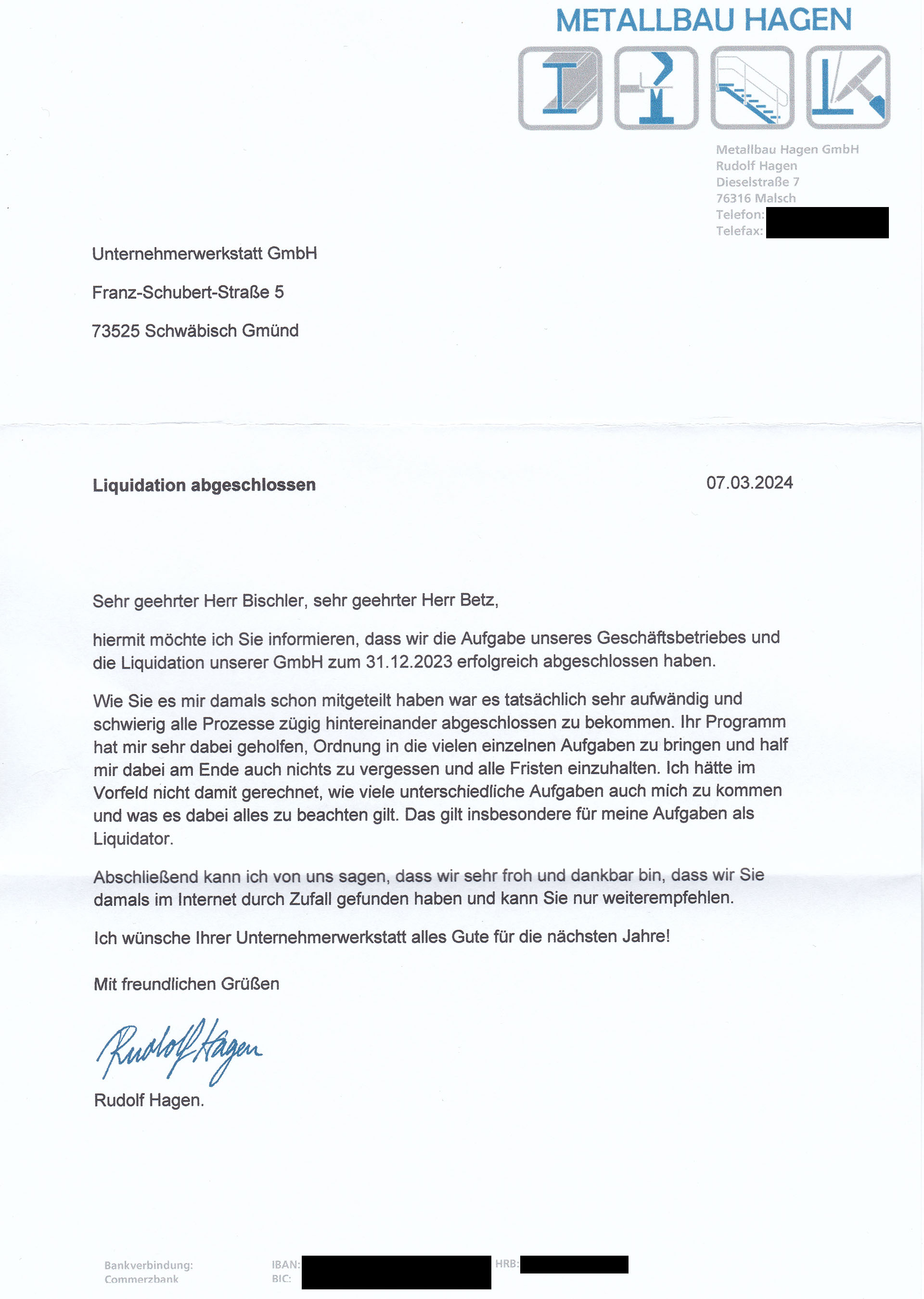 Geschäftsaufgabe Testimonial 3