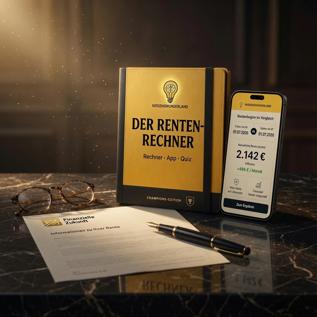 Der Renten-Rechner als hochwertige Mappe mit persönlicher App auf dem Smartphone