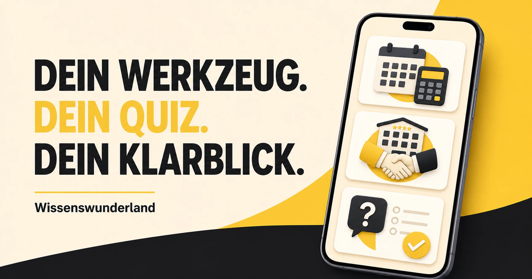 Wissenswunderland-App mit Renten-Werkzeug und Quiz