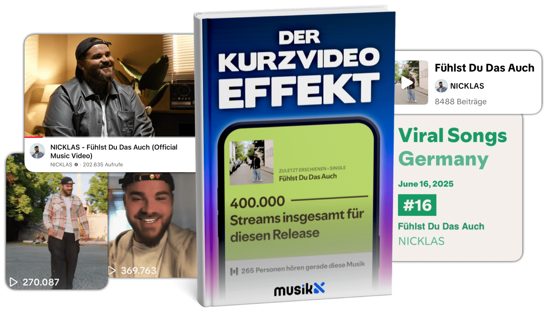 Darstellung des E-Books mit physischem Cover und Screenshots von Erfolgen