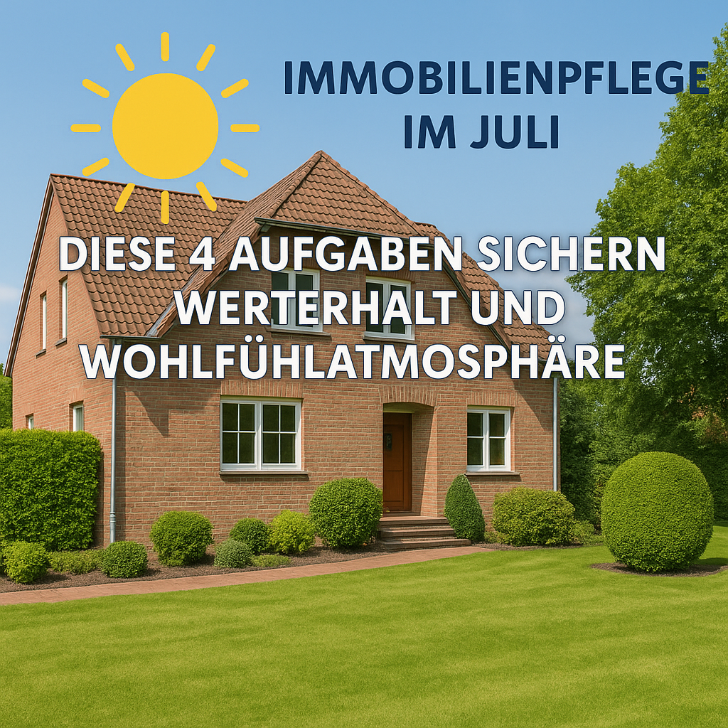 🌞 Immobilienpflege im Juli: Diese 4 Aufgaben sichern Werterhalt und Wohlfühlatmosphäre