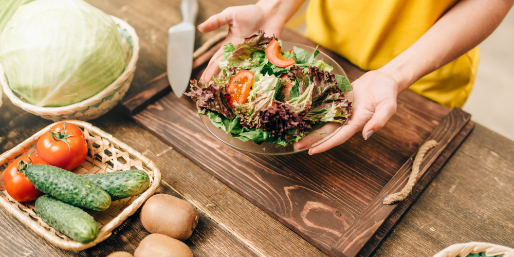 Bio Gemüse salat zubereitung