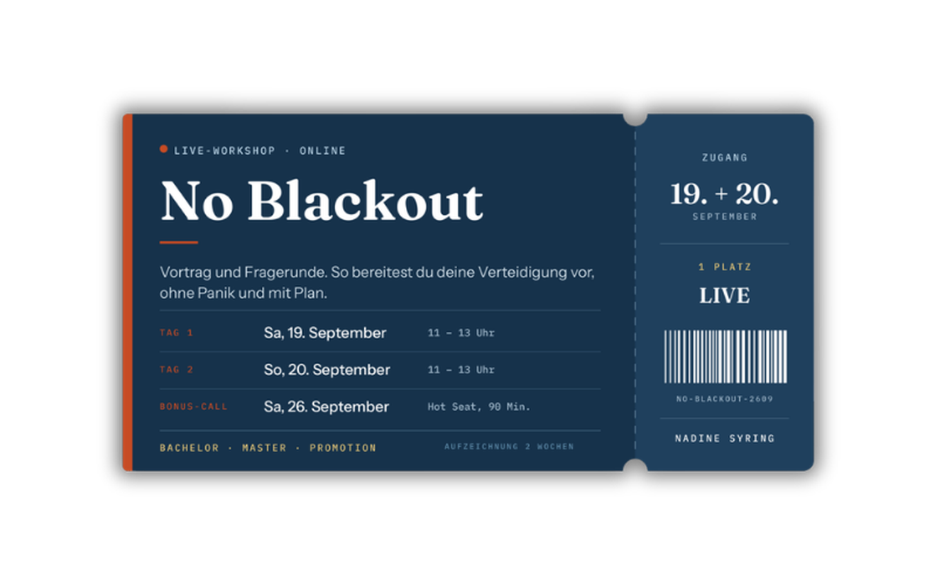 Dein Ticket für No Blackout am 19. und 20. September
