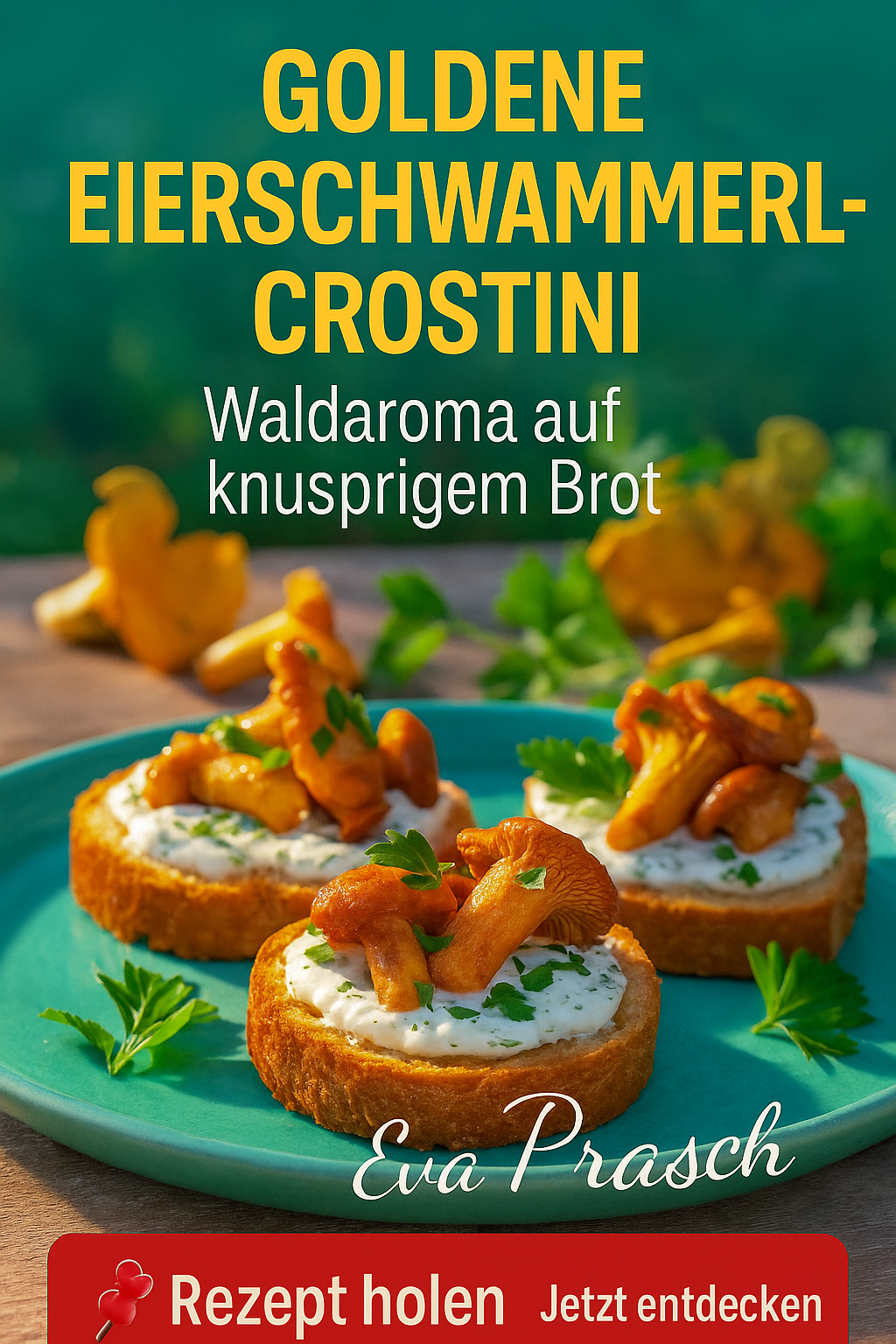 Pinterest-Airfryer-Goldene Eierschwammerl-Crostini mit Kräutercreme.png