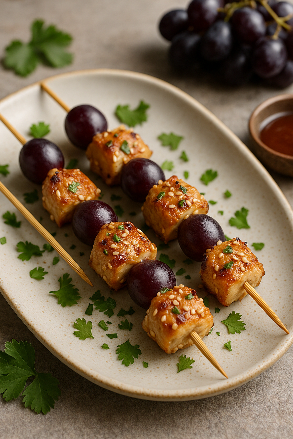 Pinterest-Airfryer-Sesam-Hähnchen-Spieße mit Trauben.png