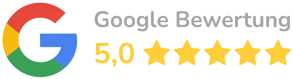 5,0 Sterne Bewertung auf Google
