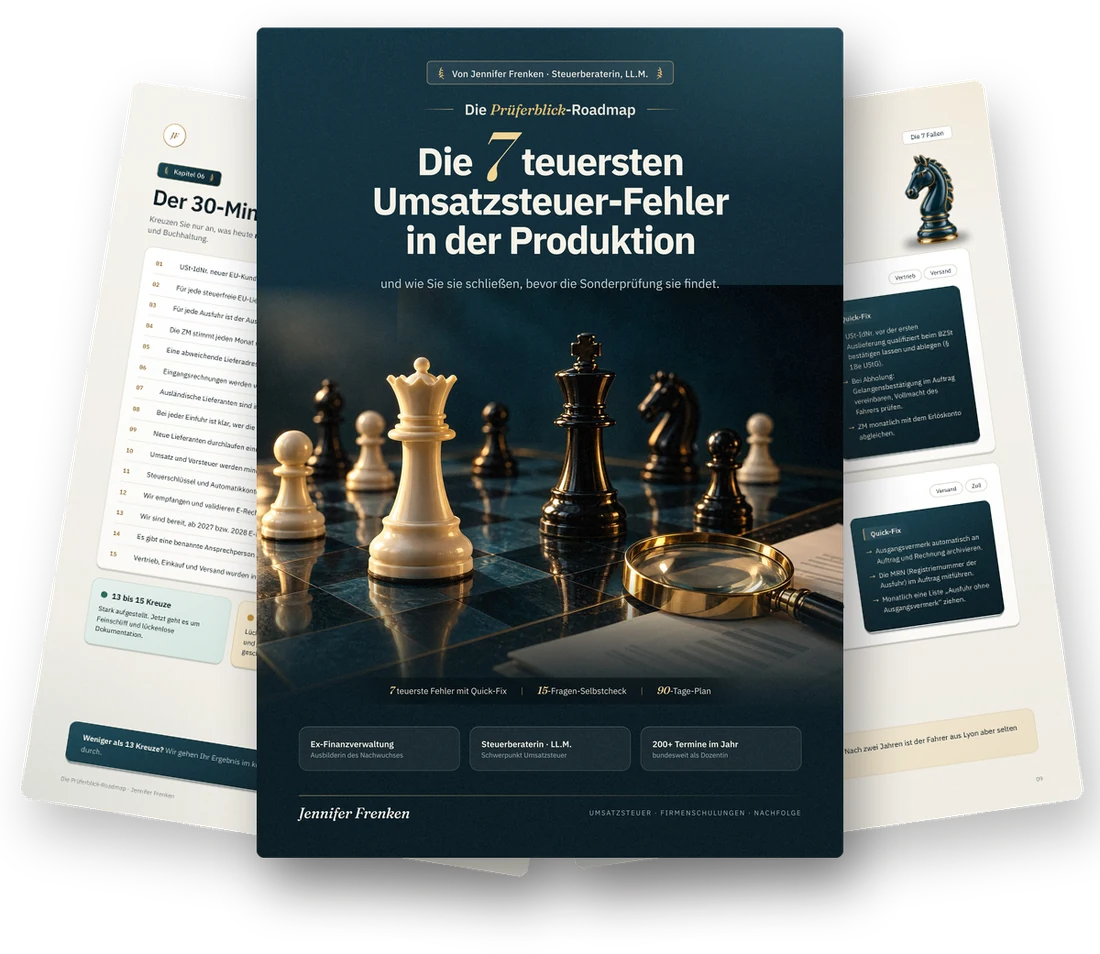 Die Prüferblick-Roadmap: Cover und zwei Innenseiten