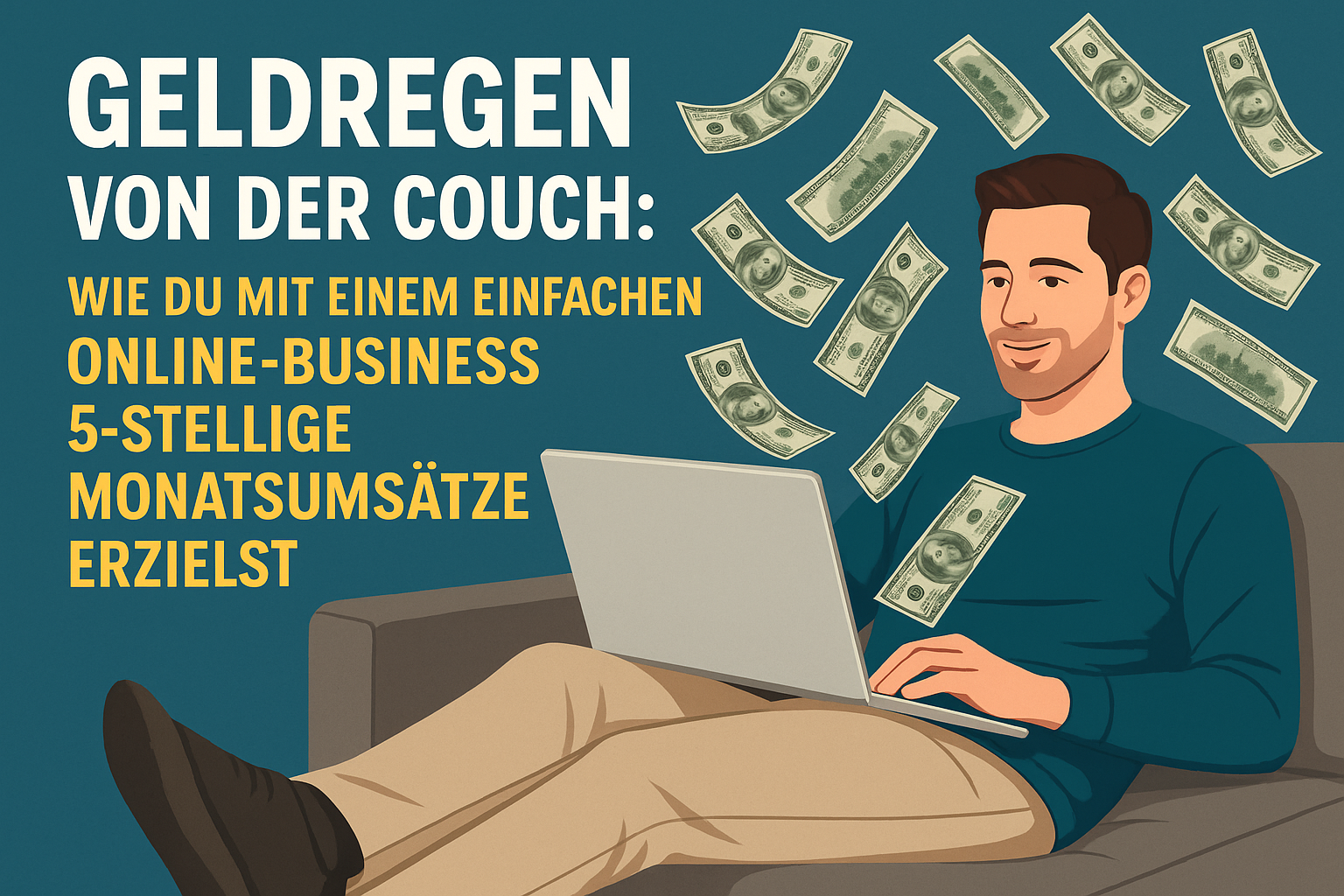 Geldregen von der Couch: Wie du mit einem einfachen Online-Business 5-stellige Monatsumsätze erzielst