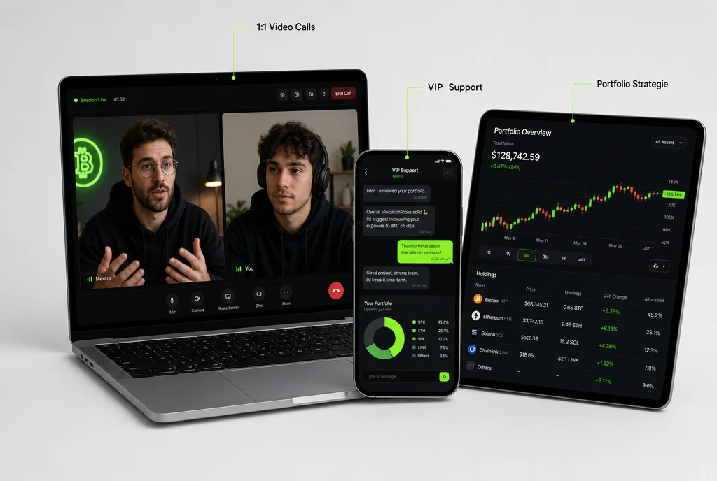 1:1 Mentoring mit Video-Calls und VIP-Support