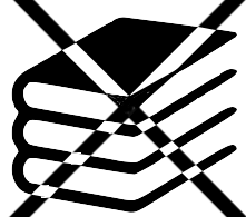 Icon durchgestricherner Bücherstapel