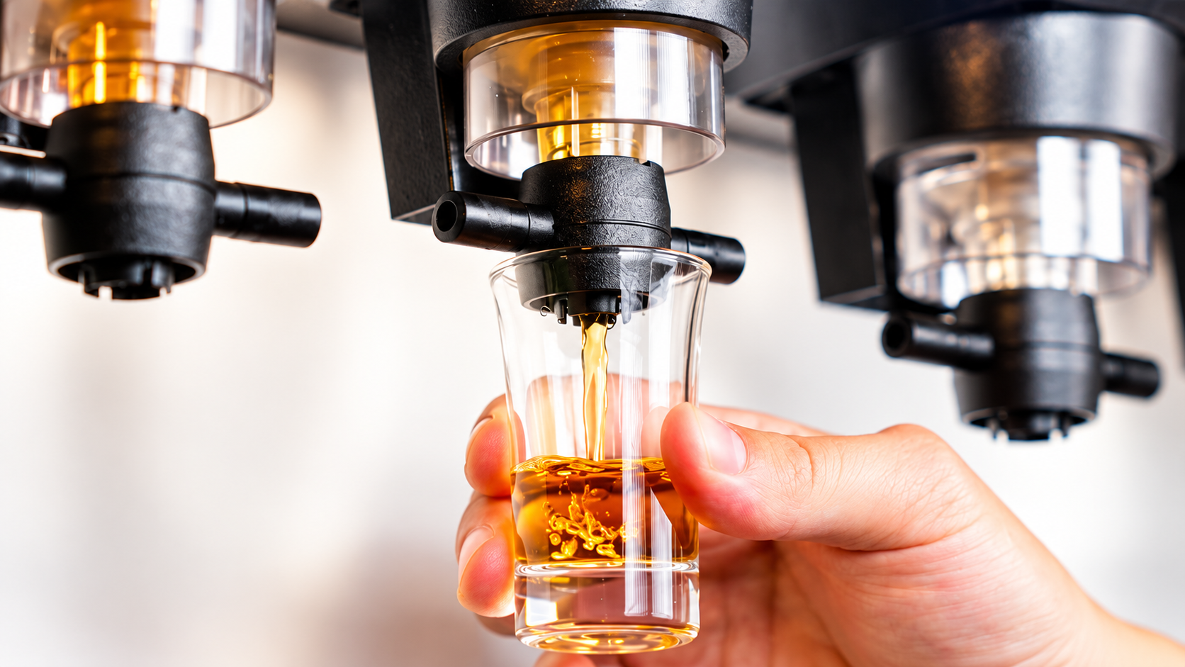 Drinkomat füllt ein Glas exakt ab