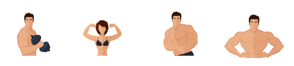 bodybuilding-fitness-gym-icons-flat-set-with-strong-men-women-figures-lifting-iron-isolated-vector-illustration
