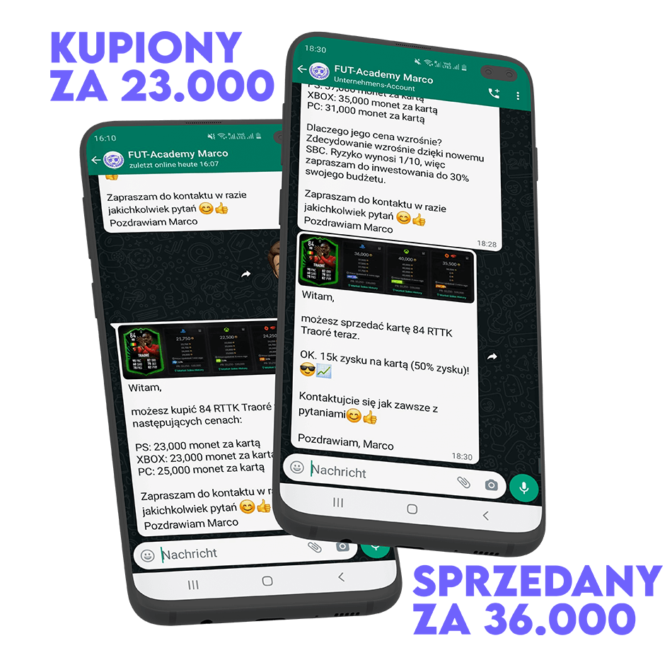 Example of trading in fifa with tip in whatsapp messenger fut-academy