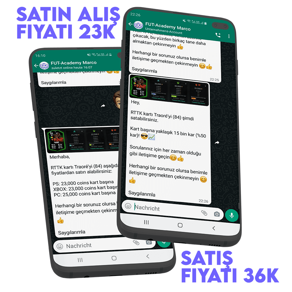 Example of trading in fifa with tip in whatsapp messenger fut-academy