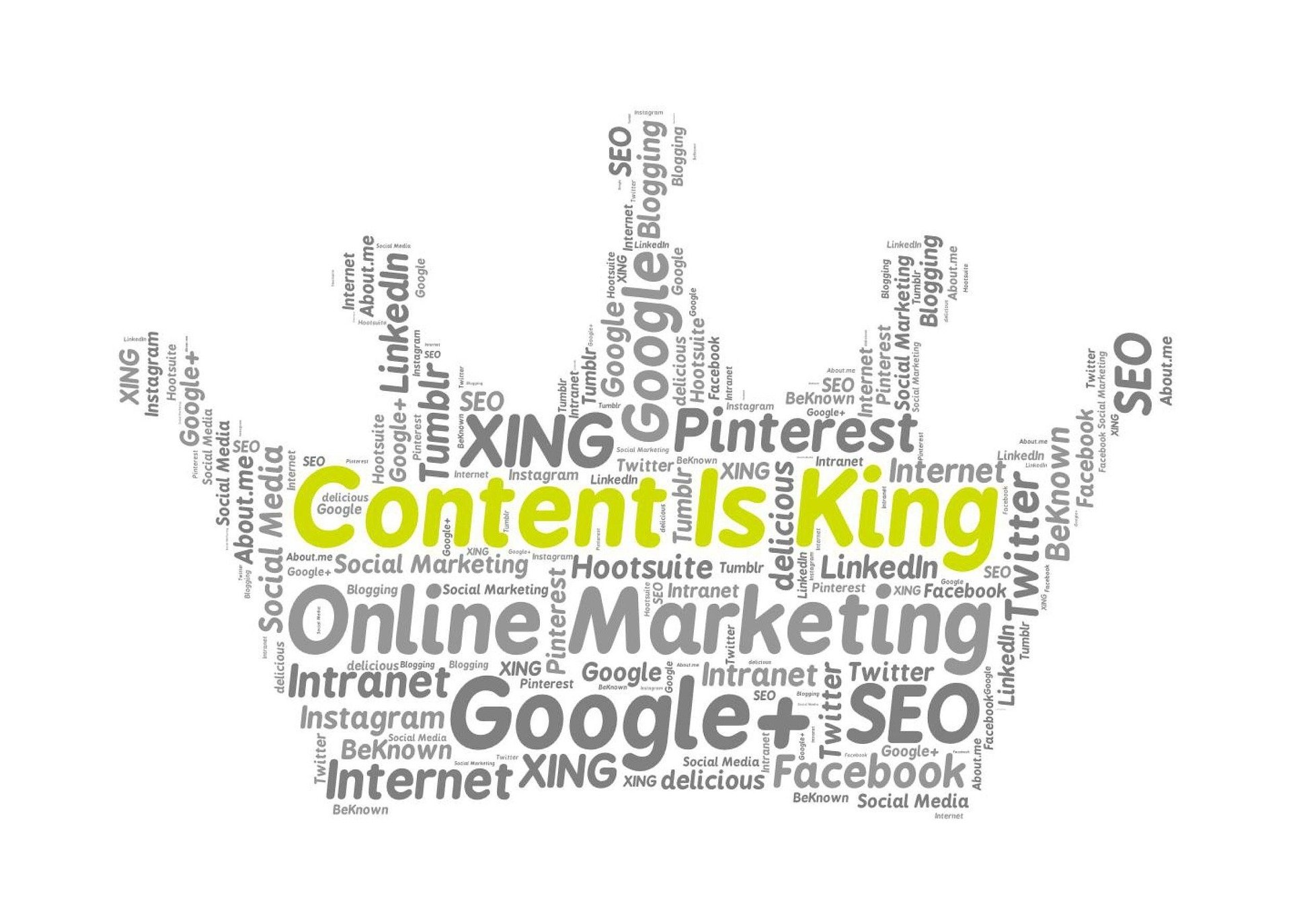Onlinemarketing Content is King Krone