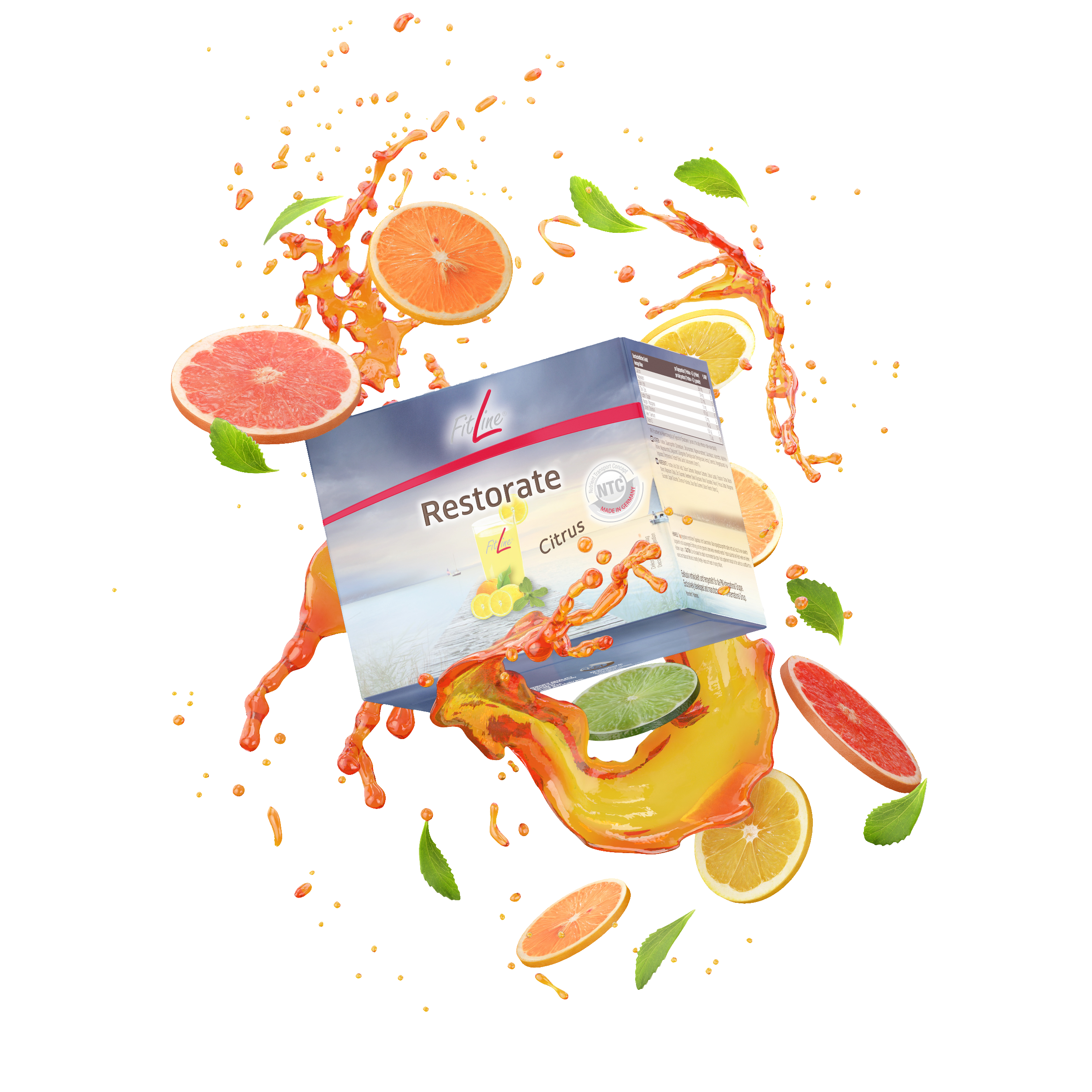 FitLine Restorate Citrus Verpackung mit Zitrusfrüchten