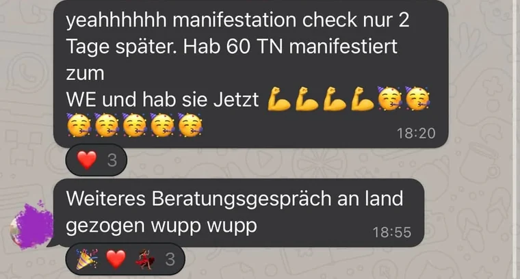 Anonymisierte Originalnachricht: Teilnehmende