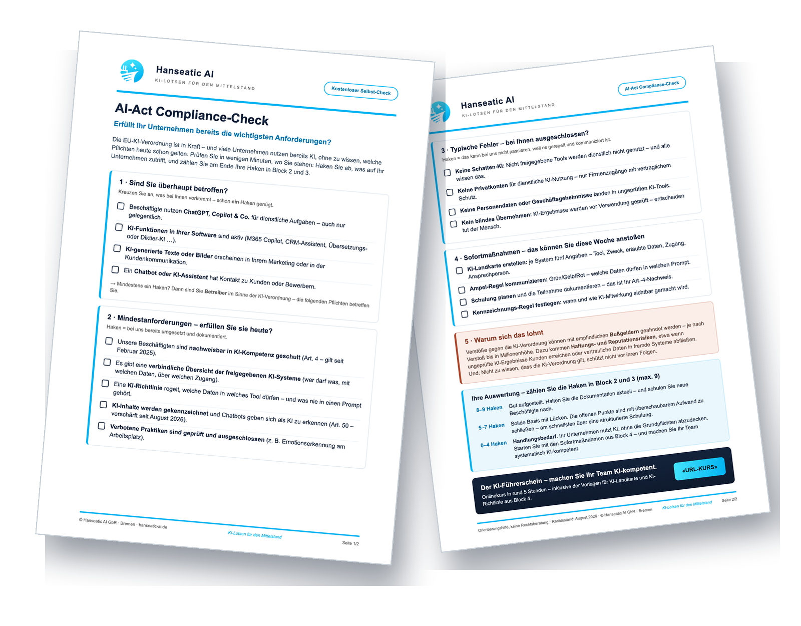 Vorschau: AI-Act Compliance-Check (Checkliste, Seite 1)