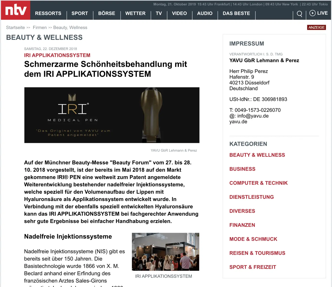 YAVU® bei n-tv: Innovation made in Germany im Rampenlicht