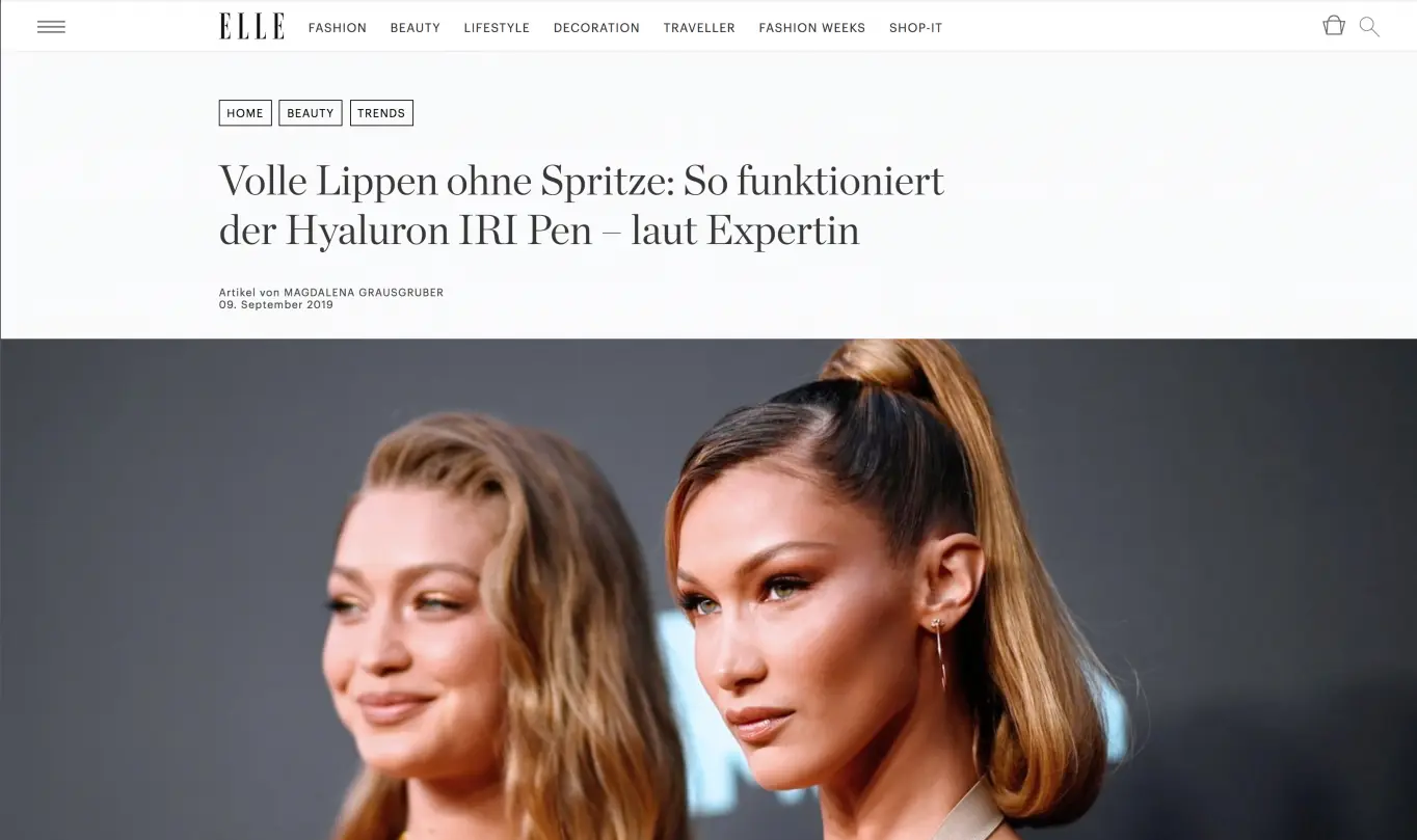 YAVU® im ELLE Magazin – Das IRI® Filler-System begeistert die internationale Beauty-Presse