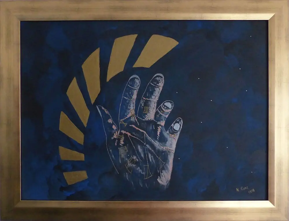 Symbolisches Gemälde "Die Zeit in DEINER Hand" von Norbert Kunz