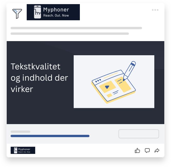 Grafik fra Myphoner med fokus på tekstkvalitet og effektivt indhold til det tyske marked.