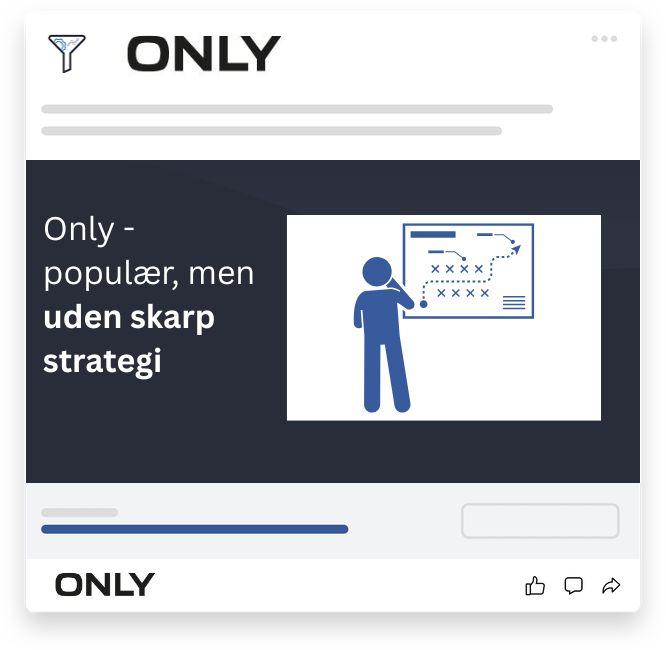 Only – populær modebrand, men uden tydelig strategi for konvertering og leadgenerering ifølge analysen.