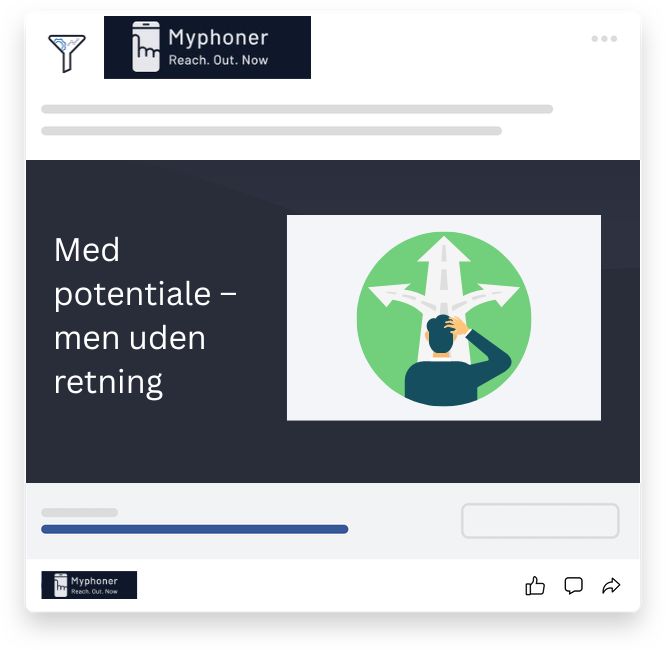 Visuel metafor for Myphoners position: stor platform med stærkt potentiale, men uden en klar strategi eller retning på det tysktalende marked.