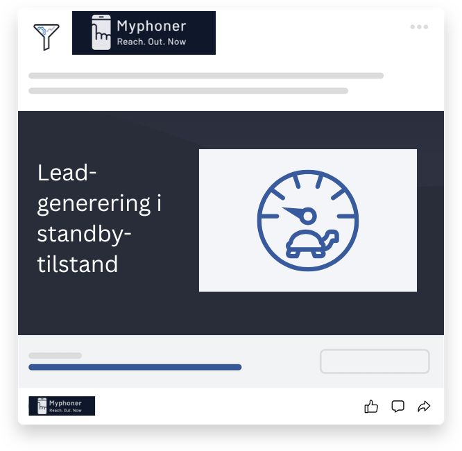  Grafik der symboliserer Myphoners nuværende lave leadaktivitet – som et system i tomgang, trods potentialet for vækst i det tysktalende marked.