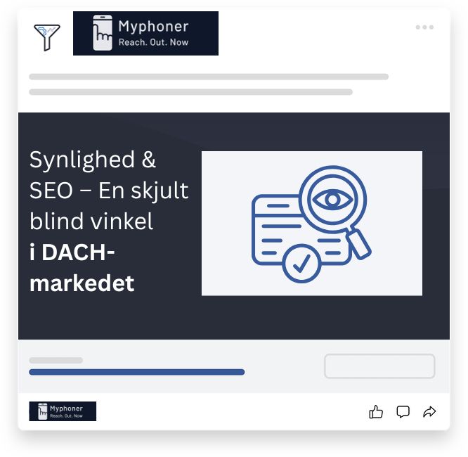 Grafik fra Myphoner: Synlighed og SEO – en overset blind vinkel i DACH-markedet med stort vækstpotentiale.