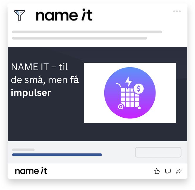 NAME IT – populært børnetøj med svagt fokus på konvertering og leadgenerering i det tysktalende marked.