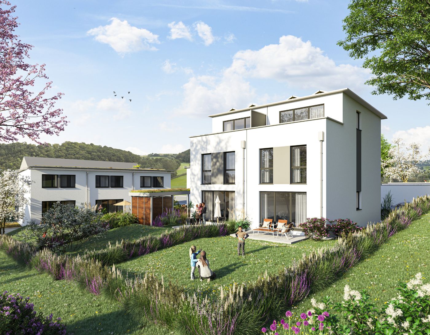 Neubauprojekt 9, Würm, Hölderlinstrasse, 2 DHH + 6 RH, ab 499.000,-- €, alle verkauft.jpg