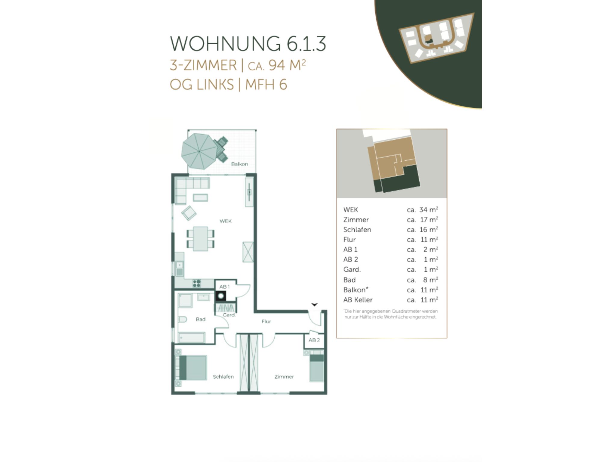 Grundriss Wohnung 6.1.3