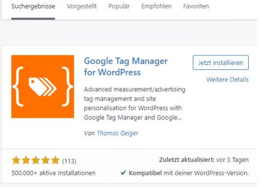 Google Tag Manager Wordpress plugin
