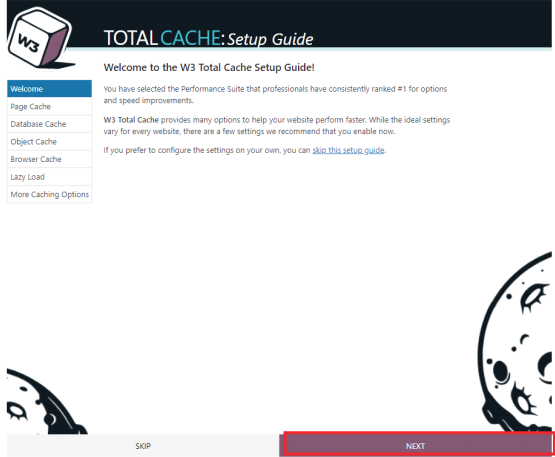 wordpress w3 total cache setup