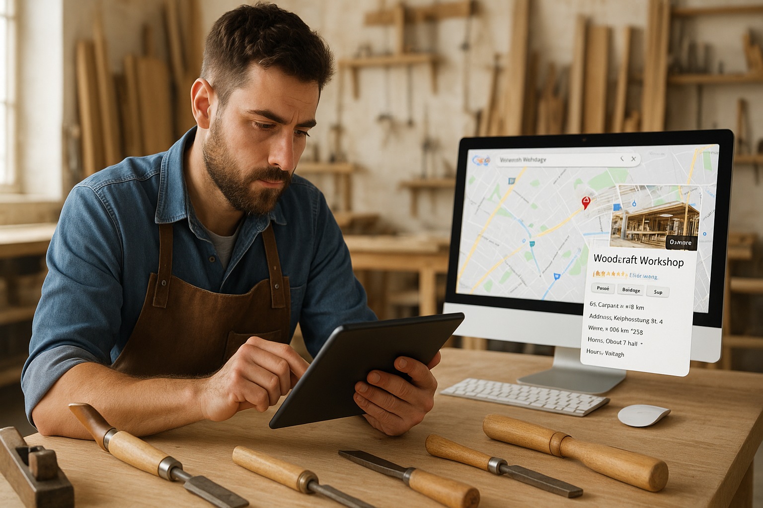 Google My Business für Schreiner: Schritt‑für‑Schritt zu mehr Anfragen aus deiner Region